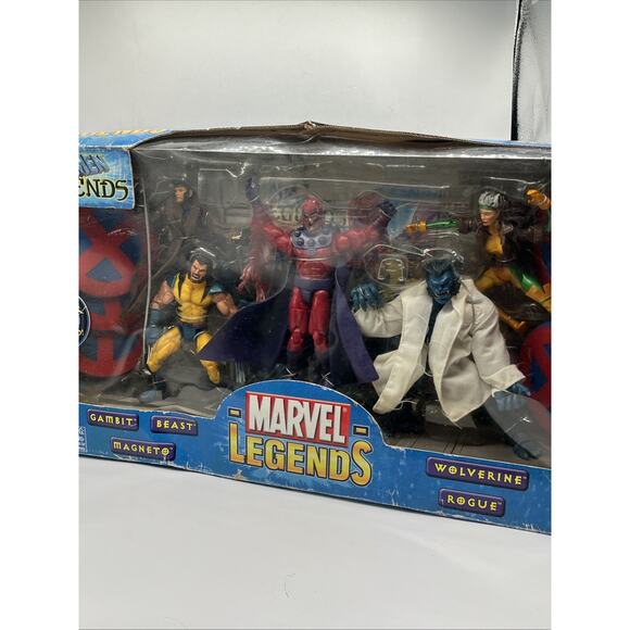 Marvel Legends X-Men Magneto Gambit Beast Wolverine Rogue 5pk 2003 DAMAGED BOX - Picture 13 of 13